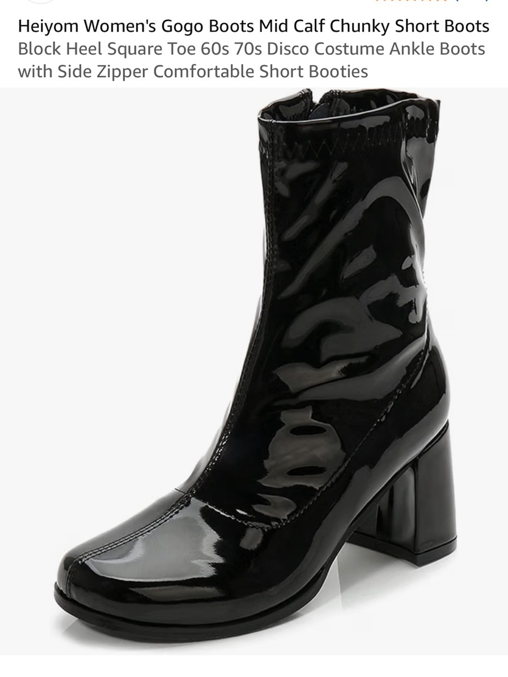 Women’s Gogo Boots Mid Calf Block Heel with Zipper